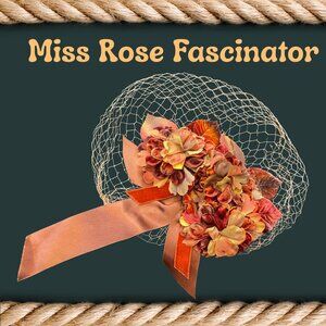 Vintage Miss Rose Autumn Velvet Fascinator